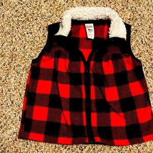 Carters plaid fuzzy vest